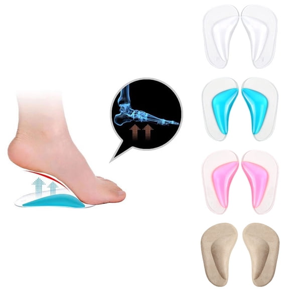 SPRING PARK 1 Pair Soft Silicone Gel Arch Support Insole & Cushion Pain Heel Spur Straps