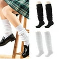 thumbnail image 1 of SPRING PARK 1 Pair Womens Teen Girls Breathable Lightweight Knitted Cotton Slouch Socks Stockings Boot Socks for Cosplay, 1 of 14