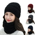 thumbnail image 1 of SPRING PARK 1 Set Knitted Hat Womens Beanie Knit Thickening Hat and Winter Scarf ,Girls Warm Hat Earmuffs Cap, 1 of 3