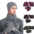 thumbnail image 1 of SPRING PARK 1 Set Winter Warm Knit Beanie Hat Scarf Touchscreen Gloves Set for Men Women Beanie Gloves, 1 of 3