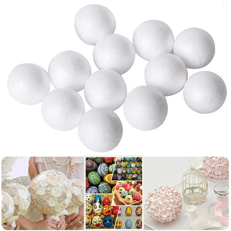 50 Pack Craft Foam Balls 5 Sizes(1-2.4 Inches) White Polystyrene Smooth Round Balls Foam Balls for Arts and Crafts Christmas DIY Craft for Home Suppl
