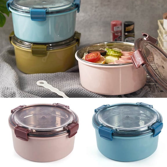 SPRING PARK 1000ml Lunch Box Food Carrier Bento Box Stainless Steel Bowls Keeps Food Fresh Vacuum Sealed Lids