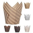 thumbnail image 1 of SPRING PARK 100Pcs Baking Paper Cups Cupcake Liners Brown White Tulip Style Baking Wrappers Muffin Cups Greaseproof Parchment Paper Square Non-Stick for Cake Party Birthday, 1 of 7