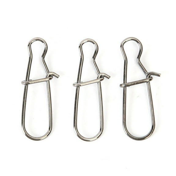 SPRING PARK 100Pcs Fishing Snap Lure Hook Connector Strong Stainless Steel Saltwater Tackle Fishing High Strength Corrosion Resistant