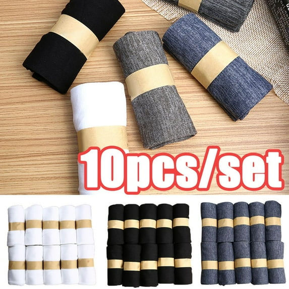 SPRING PARK 10Pairs/Set Soft Fashion Men's Middle Tube Socks Crew Socks for daily wear