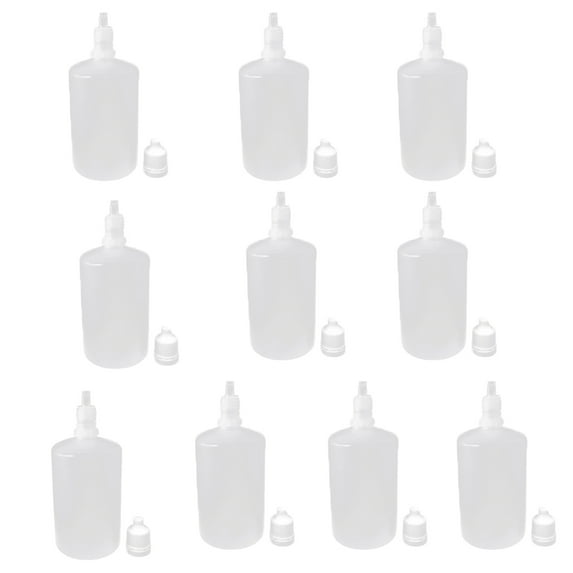 SPRING PARK 10Pcs 100ml Plastic Squeezable Eye Liquid Dropper Bottles with Childproof Cap