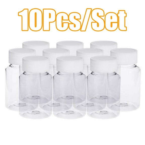 SPRING PARK 10Pcs 30ml Transparent Empty Plastic Bottles Storage Box Refillable Portable Durable Container Jar Pot for Travel Daily Life