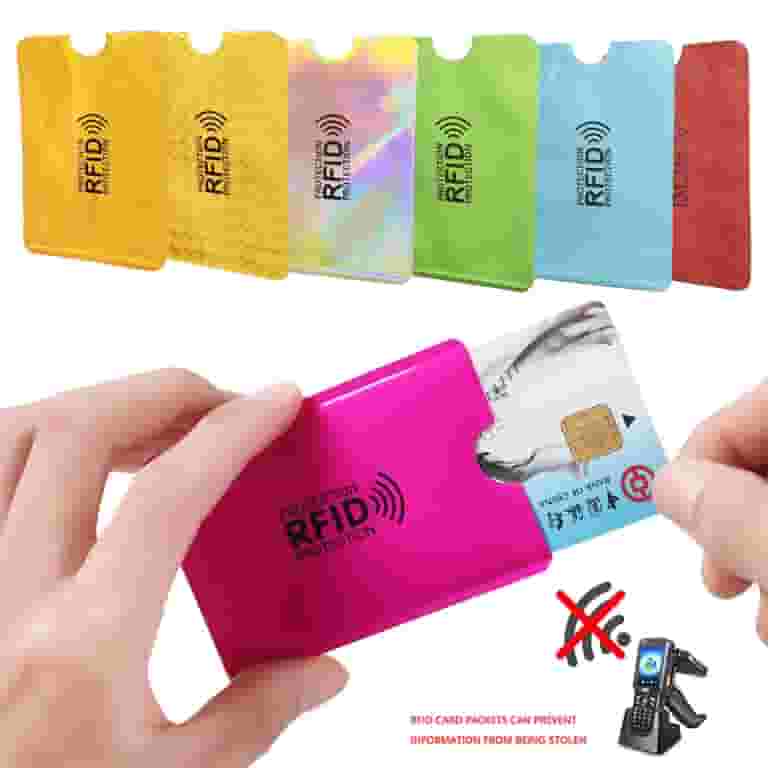 anti rfid credit debit card sleeves Schembo 16 Blocking Set (12 Colorful Protector RFID Blocking Sleeve & 4 RFID Passport Holder). Effectively Protect Your Credit, Debit, and ID Cards From Electronic Theft and water 12pcs random color credit card
