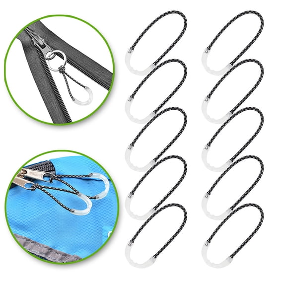 SPRING PARK 10Pcs Multifunctional Luminous Zipper Puller for Jacket/Bags/Backpack/Luggage Camping Zip Extension Pull Rope