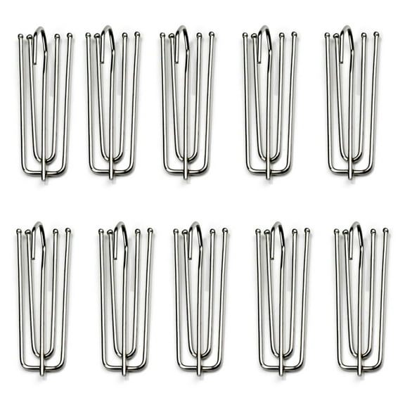 SPRING PARK 10Pcs/Set Metal Curtain Clip Tape Hooks Deep Pinch Goblet Pleat Prong Galvanised