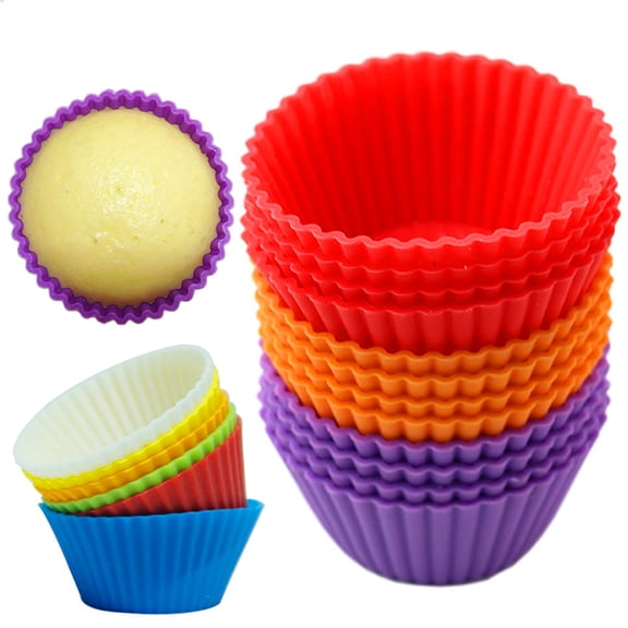 SPRING PARK 10Pcs Silicone Round Cup Cake Muffin Cupcake Case DIY Bake Mold Baking Mould