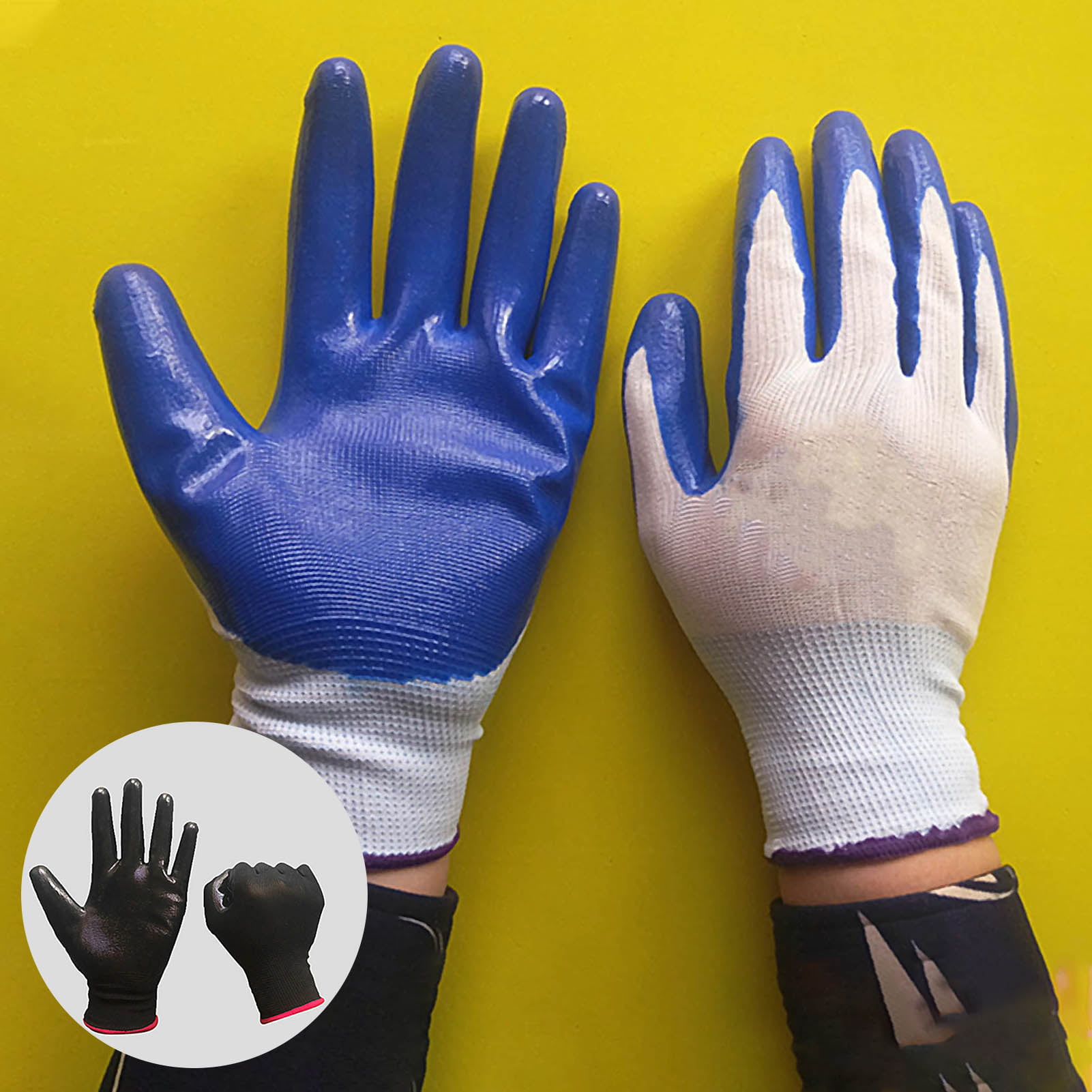 SPRING PARK 12 Pairs/Set Unisex Men Women Wearable Oil resistant Non-slip  Protection Full Finger Gloves