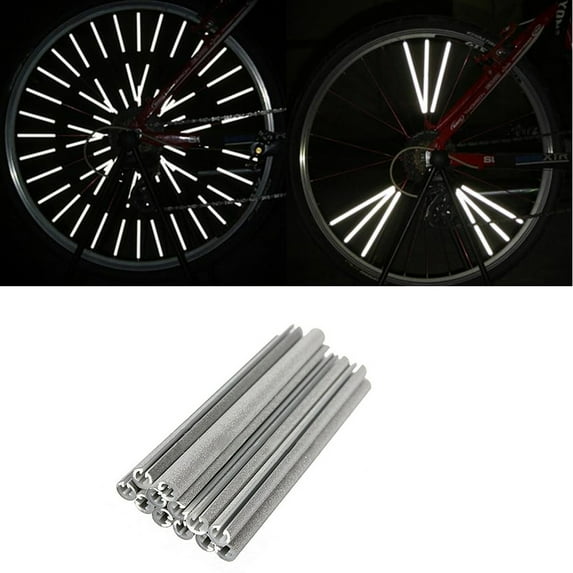 SPRING PARK 12Pcs Bicycle Spokes Reflectors Bike Wheel Tube Rim Reflective Spoke Clips Warning Stripe