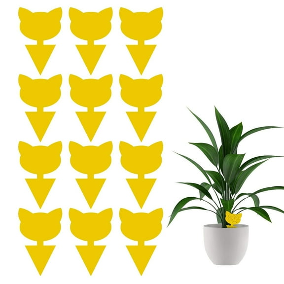 SPRING PARK 12Pcs Yellow Sticky Trap Flying Insect Sticky Gnat Catcher Dual-Sided for Flies, Aphids, Fruit Fly Indoor and Outdoor