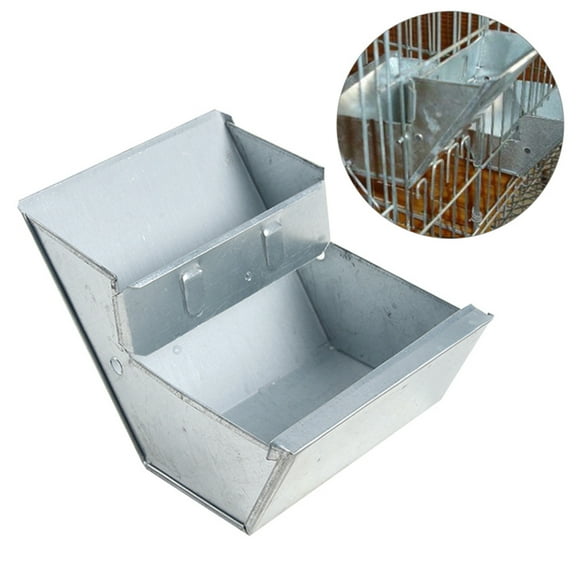 SPRING PARK 12cm Steel Small Animal Feeder Small Animal Feed Box, Large Capacity Dispenser Feeding Tool for Rabbits
