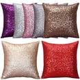 thumbnail image 1 of SPRING PARK 16” x 16” Pink Shining Sequins Decorative Pillow Covers, Reversible, Zip Closure, 1 of 5
