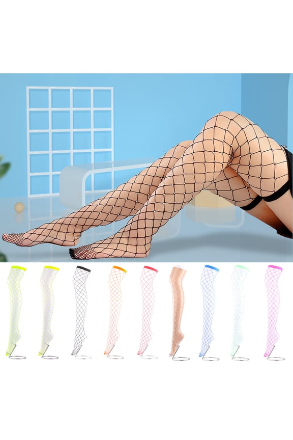 1Pair Bling Rhinestone Thigh High Stockings Elastic Fishnet Stockings Fishnet Tights Rhinestone Tights for Women
