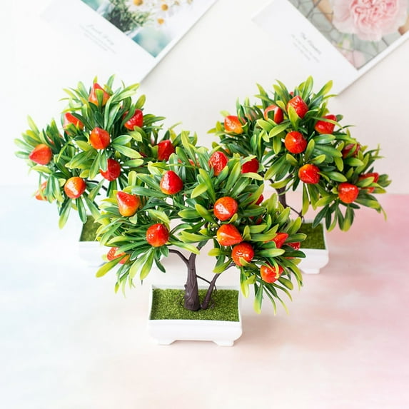 SPRING PARK 1Pc Artificial Plants Bonsai Fake Flowers Small Tree Pot Plants Home Office Decor