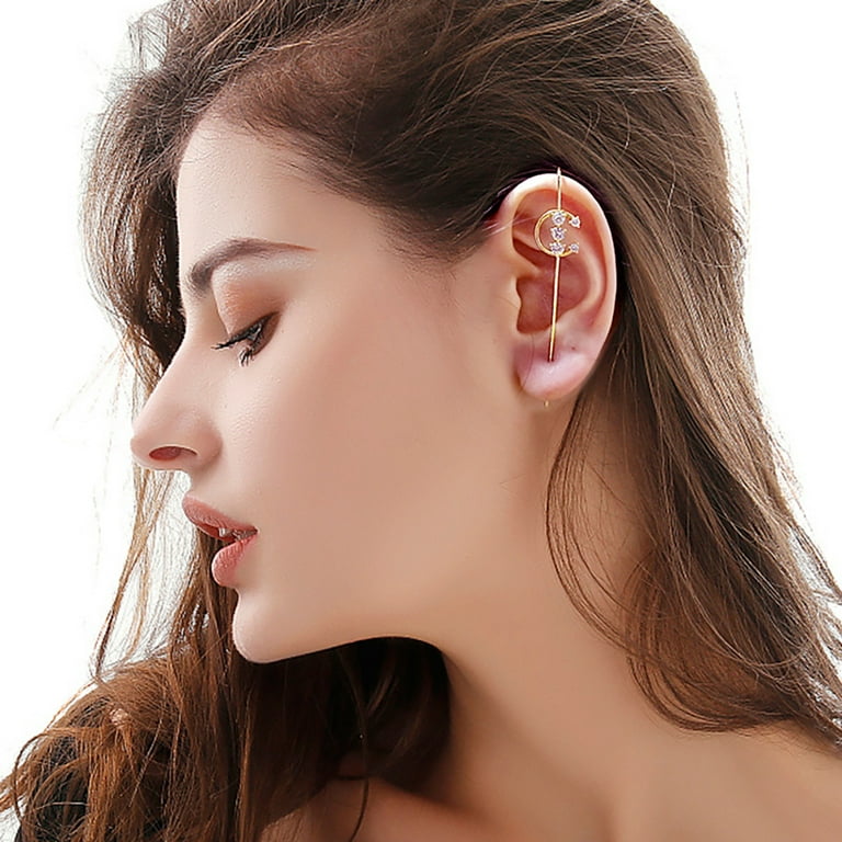 SPRING PARK 1Pc Ear Wrap Crawler Hook Earrings Hook Earrings Auricle Jewelry for Women