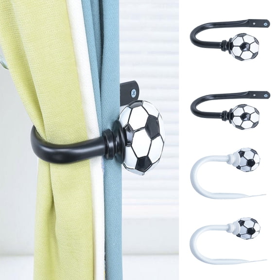 SPRING PARK 1Pc Wall Mounted U Shape Football Curtain Hold Backs Tie Hook Holder Home Decor