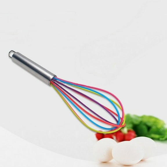 SPRING PARK 1Pcs Multicolor Silicone Whisk, Balloon Whisk , Wire Whisk, Egg Frother, Milk and Egg Beater Blender - Kitchen Utensils for Blending, Whisking, Beating, Stirring
