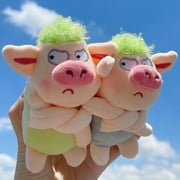 SPRING PARK 1pc Exquisite Workmanship Green Hair Plush Animal Angry Pig Doll Pendant for Decoration, Adorable Animal Keychain Toy Bag Pendant