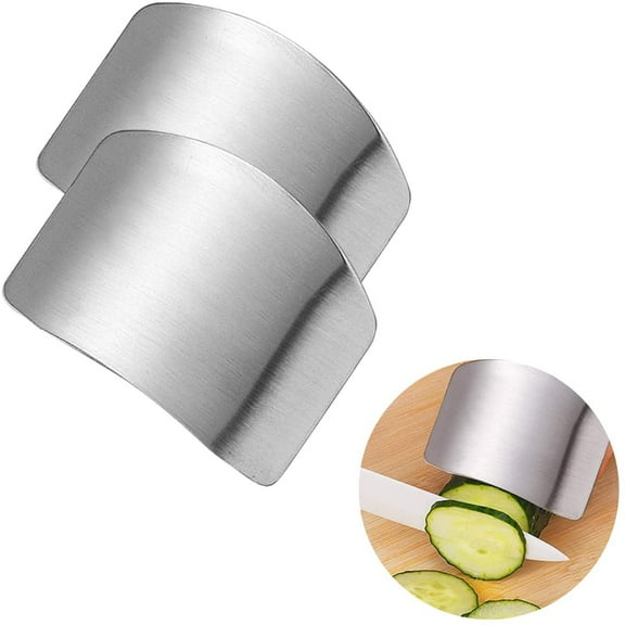 SPRING PARK 2 PCs Finger Guard For Cutting Kitchen Tool Finger Guard Stainless Steel Finger Protector Avoid Hurting When Slicing and Dicing Kitchen Safe Chop Cut Tool