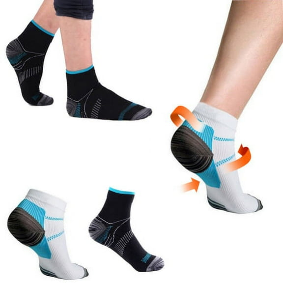 SPRING PARK 2 Pairs Compression Socks for Women and Men Sport Plantar Fasciitis Arch Support Low Cut Running Gym Compression Foot