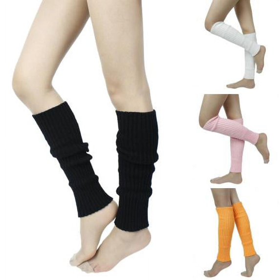 SPRING PARK 2 Pairs Fall Winter Womens Fashion Leg Warmers Adult Ribbed Knitted Long Socks for Party Sports Casual Socks