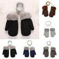 thumbnail image 1 of SPRING PARK 2 Pairs Kids Children Cute Warm Gloves Winter Knitted Mittens for Boys Girls Toddler 1-4 Years old, 1 of 4