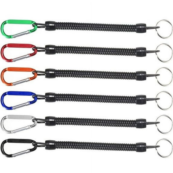 SPRING PARK 2 Pcs Fishing Coiled Lanyard Multi-Colored Heavy Duty Safety Boating Rope Retractable Wire Fishing Tools lanyards