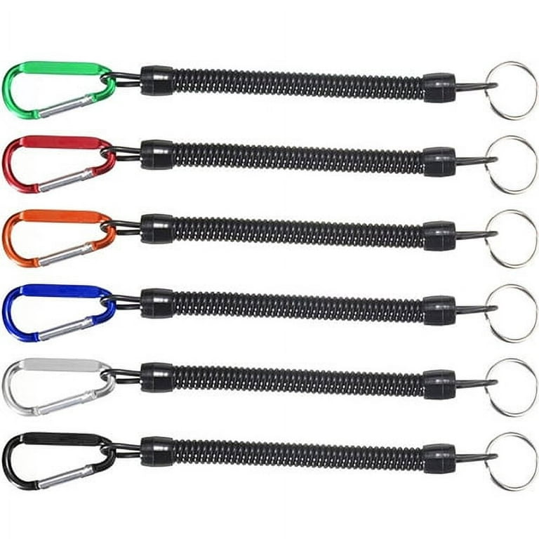 SPRING PARK 2 Pcs Fishing Coiled Lanyard Multi-Colored Heavy Duty Safety  Boating Rope Retractable Wire Fishing Tools lanyards