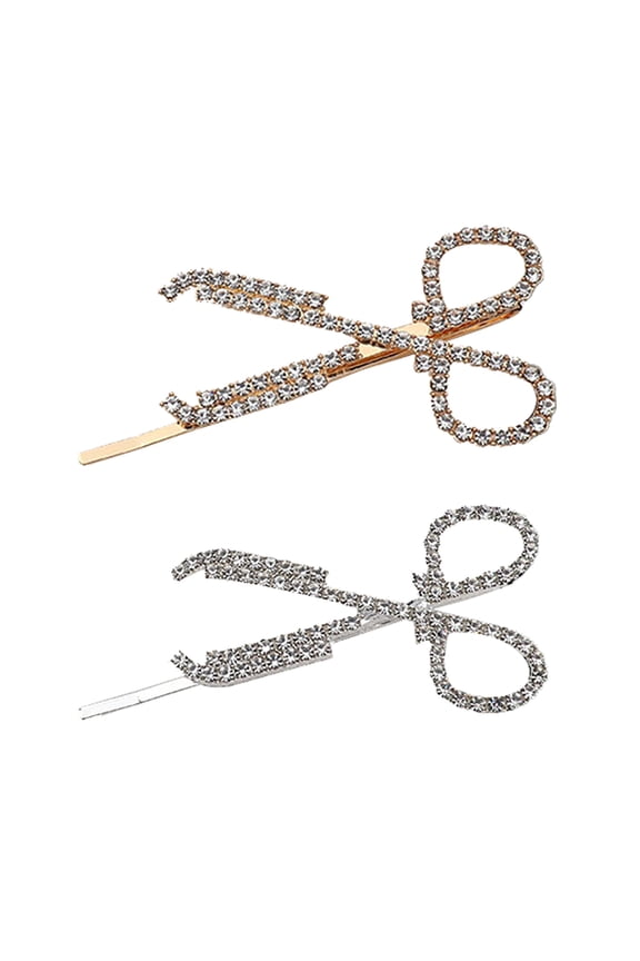 2 Pcs Scissors Hair clips Women's Cute Hairpin Barrette Slide Grips Hairpin