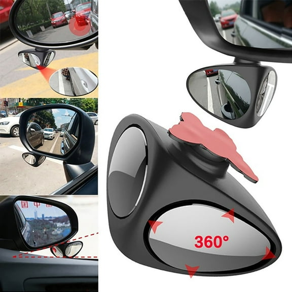 SPRING PARK 2-in-1 Car Blind Spot 360 Degree Rotation Adjustable Auxiliary Rear View Mirror