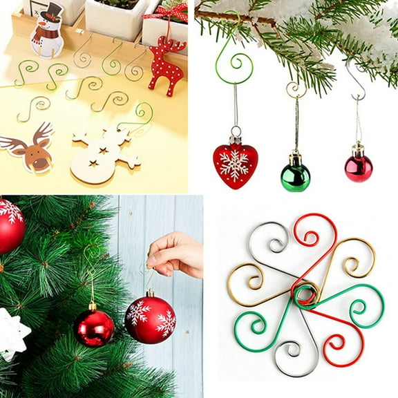 SPRING PARK 20pcs Christmas Ornament Hook Christmas Tree Hanger Hook Xmas Decoration S Hooks for Christmas Tree Decorating