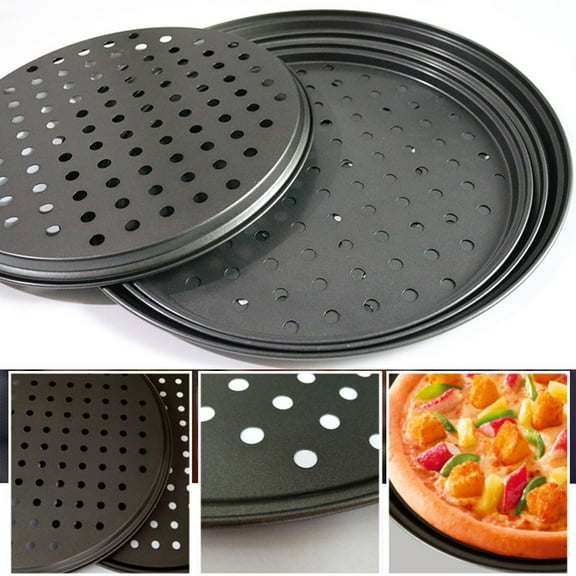 SPRING PARK 28/32cm Pizza Pan With Holes Baking Tray Oven Non Stick Bakeware Perforated Crisper Mesh