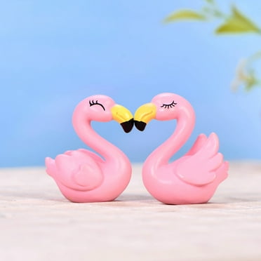 SPRING PARK 2Pcs Animals Miniature Figurines Fairy Garden Miniature Moss Landscape DIY Crafts Ornament Accessories for Home Decor