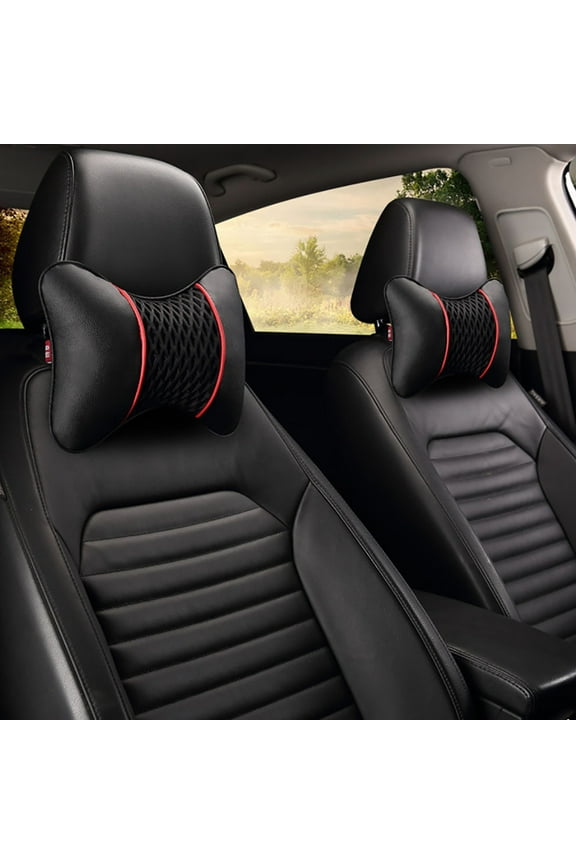 2Pcs Car Seat Headrest Neck Support Pillow Memory Cotton Soft Breathable Cushion