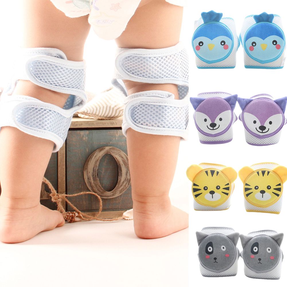 SPRING PARK 2Pcs Cute Baby Crawling Anti Slip Knee Pads,Toddlers Knees