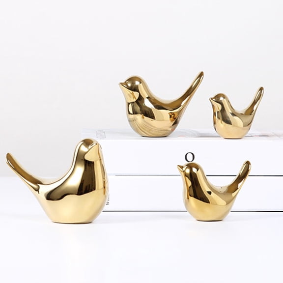 SPRING PARK 2Pcs Cute Little Vintage Ceramic Bird Ornament For Home Decor