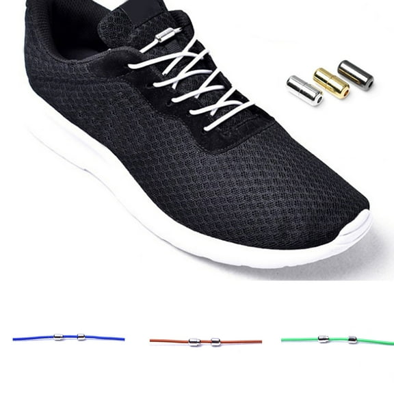 SPRING PARK 2Pcs Elastic No Tie Elastic Silicone Shoe Laces Screw Shoelaces Lazy Shoe Lace Unisex