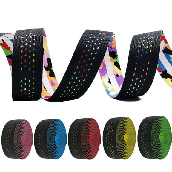 SPRING PARK 2Pcs Handlebar Tape Multicolor Bicycle Road Bike Drop Bar with Plugs Soft EVA Thick Grip
