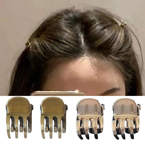 SPRING PARK 2Pcs Mini Hair Claw Clips for Girls and Women Small Hair Clips Pins Clamps Non Slip Tiny Plastic Jaw Clips