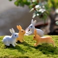 thumbnail image 1 of SPRING PARK 2Pcs Mini Rabbit Garden Fairy Ornament Plant Pot Home Figurine Decor, 1 of 7