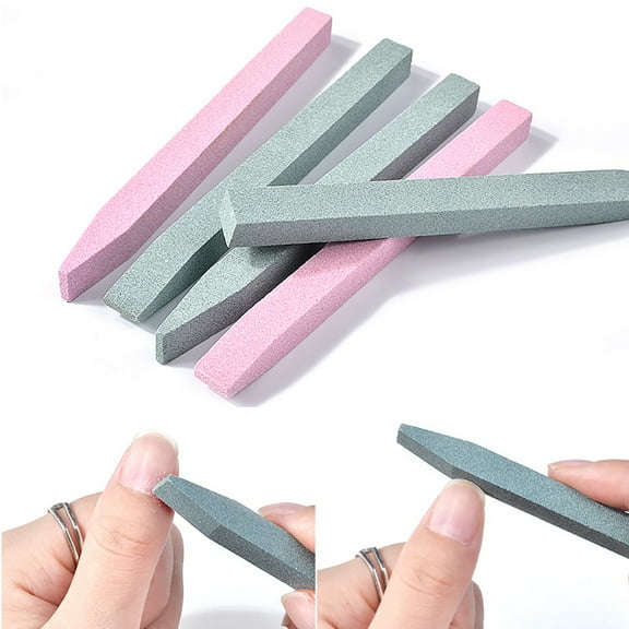 SPRING PARK 2Pcs Nail Art File Stone Cuticle Eraser Pusher Manicure Pedicure Buffer Buffing Tool