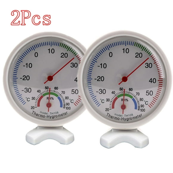 SPRING PARK 2Pcs Portable Indoor Analog Temperature and Humidity Meter Thermometer Hygrometer