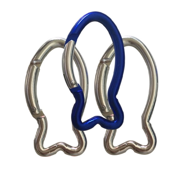 SPRING PARK 2Pcs Portable Multifunctional Fish-Shaped Aluminum Alloy Screwgate Locking Carabiner Hook for Climbing Caving Backpacks