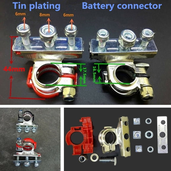SPRING PARK 2Pcs Positive Negative Car Truck Van Vehicle Battery Terminals Connectors Clamps
