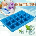 thumbnail image 1 of SPRING PARK 2Pcs/Set 15 Grids - Silicone Ice Cube Tray Lid Large Mould Mold Giant DIY Maker Square, 1 of 7