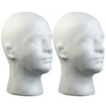 thumbnail image 1 of SPRING PARK 2Pcs/Set Styrofoam Wig Head Male Foam Mannequin Wig Stand and Holder for Style, Model And Display Hair, Hats and Hairpieces, 1 of 6